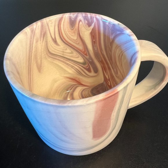 COST PLUS WORLD MARKET Marbleized Swirl Stoneware Mug Pink, Gray & Jade Green - Picture 4 of 9